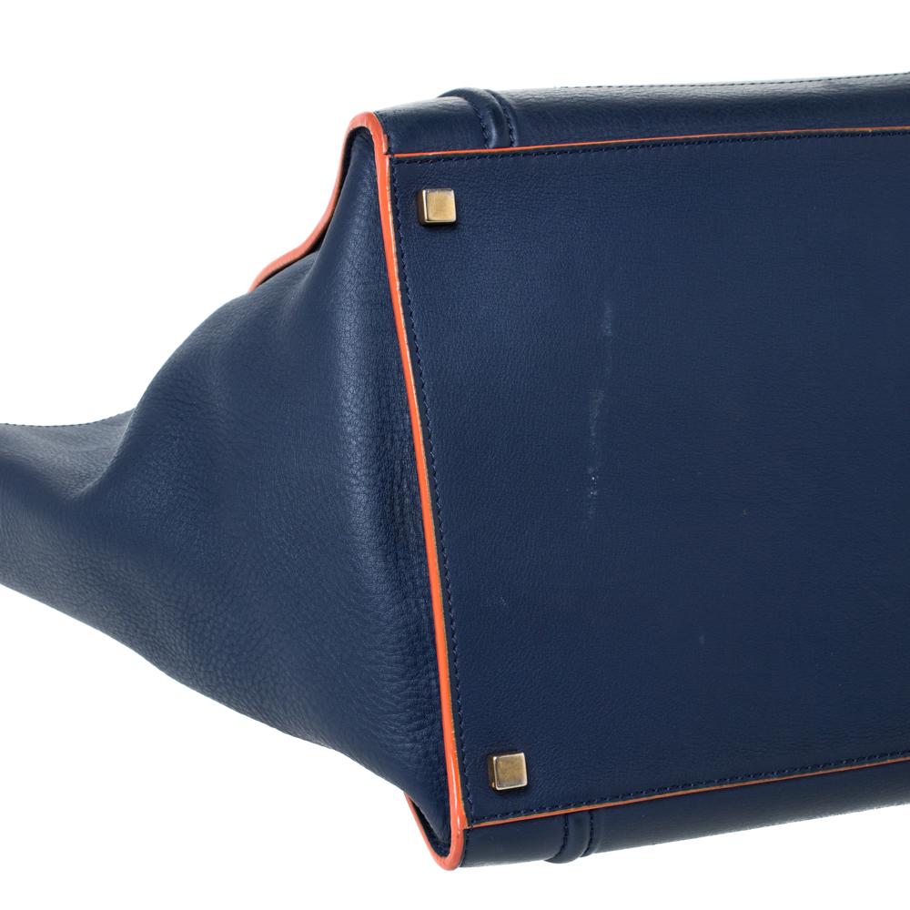 Celine Navy Blue Leather Medium Phantom Luggage Tote 3
