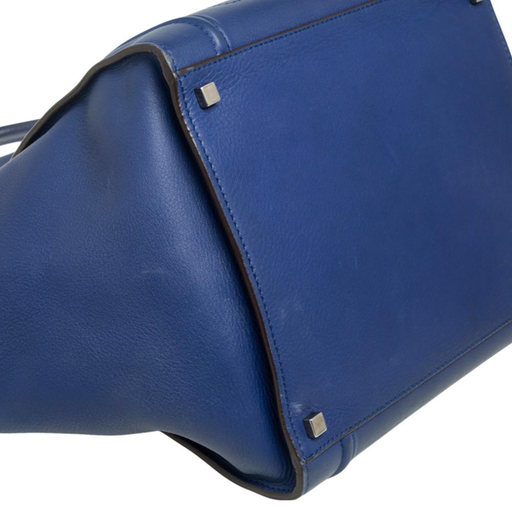 Celine Navy Blue Leather Medium Phantom Luggage Tote 8
