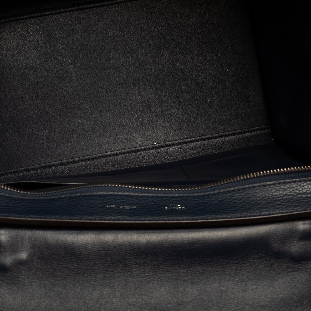 Celine Navy Blue Leather Medium Trapeze Top Handle Bag 1