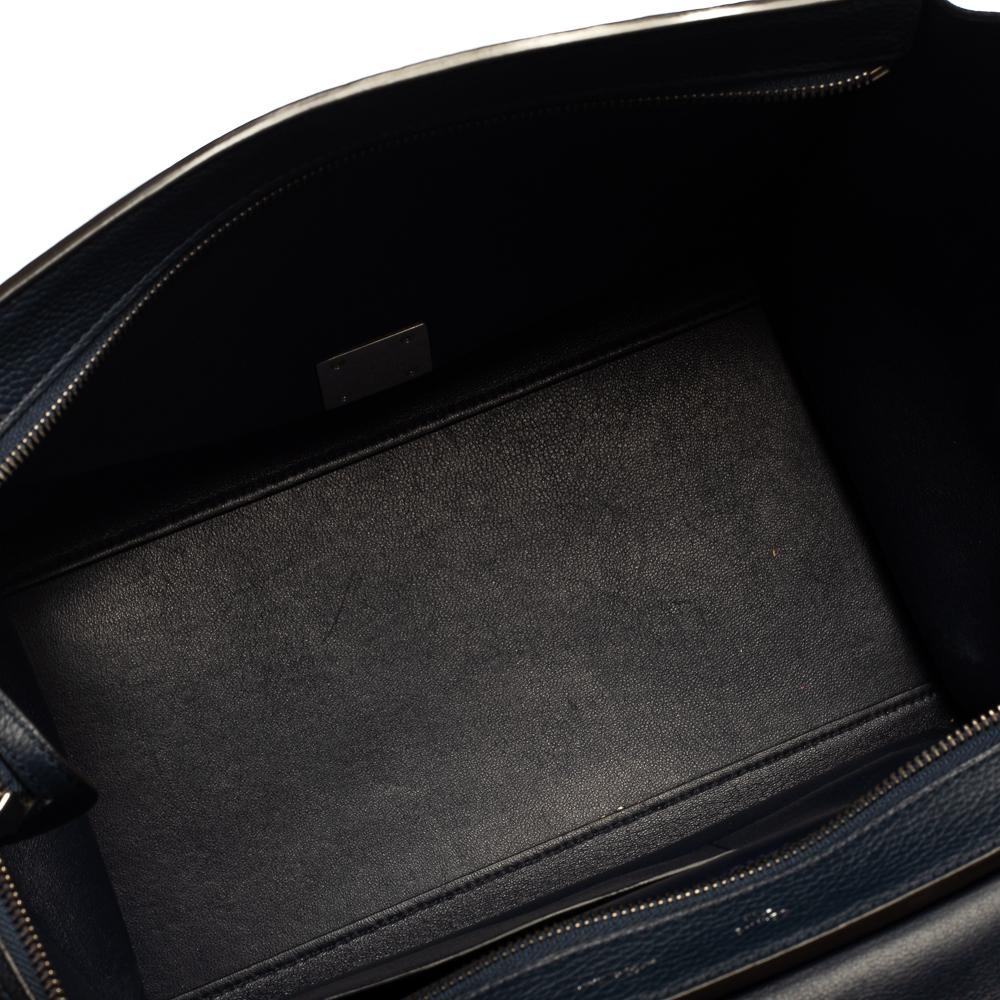 Celine Navy Blue Leather Medium Trapeze Top Handle Bag 2