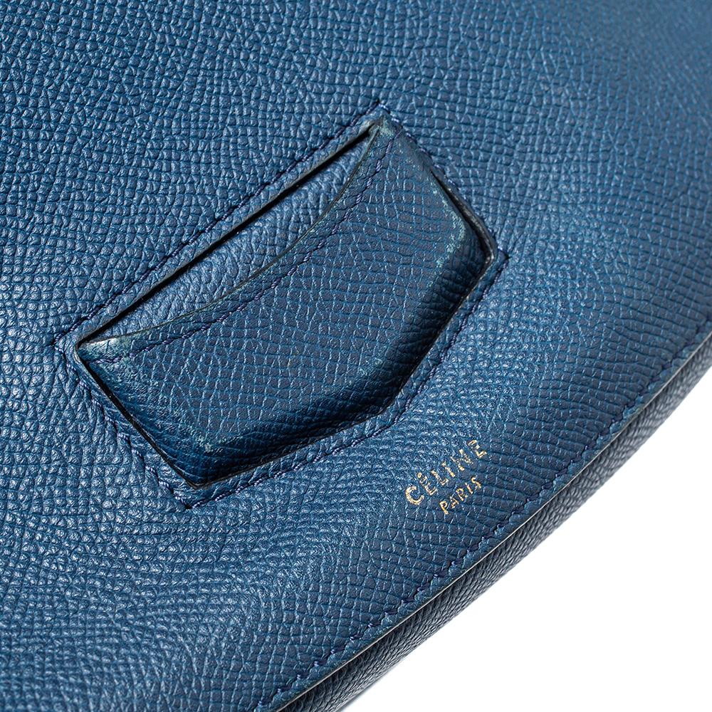 Women's Celine Navy Blue Leather Medium Trotteur Shoulder Bag