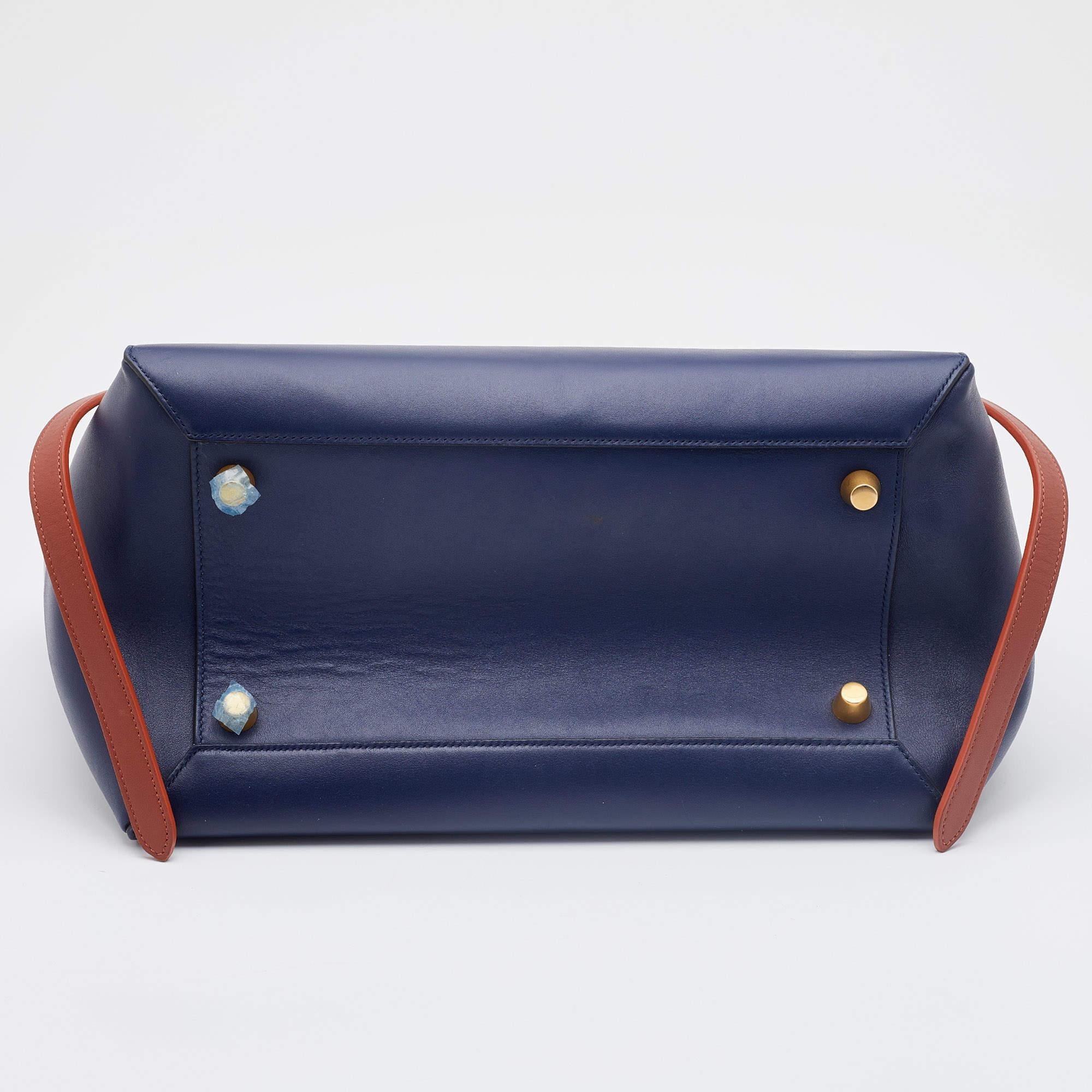 Celine Navy Blue Leather Mini Belt Top Handle Bag 1