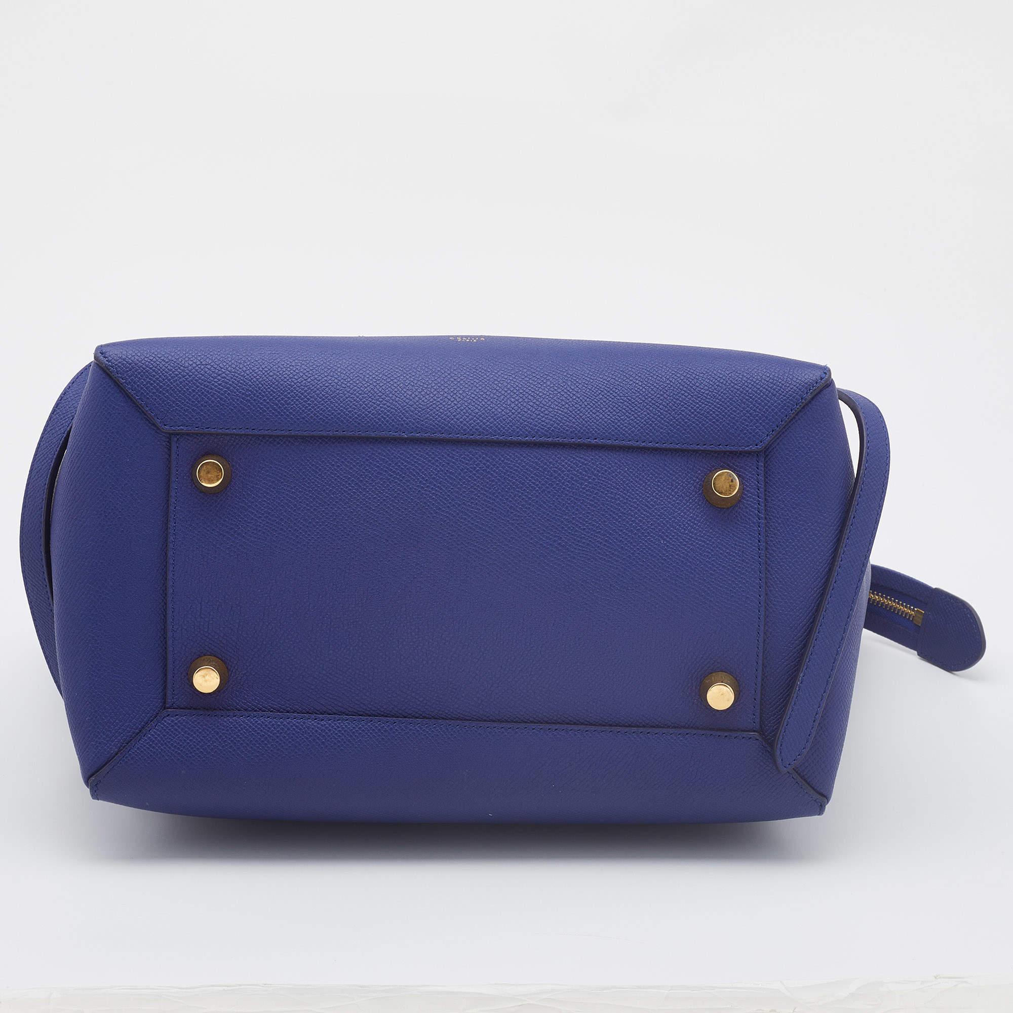 Celine Navy Blue Leather Mini Belt Top Handle Bag 1