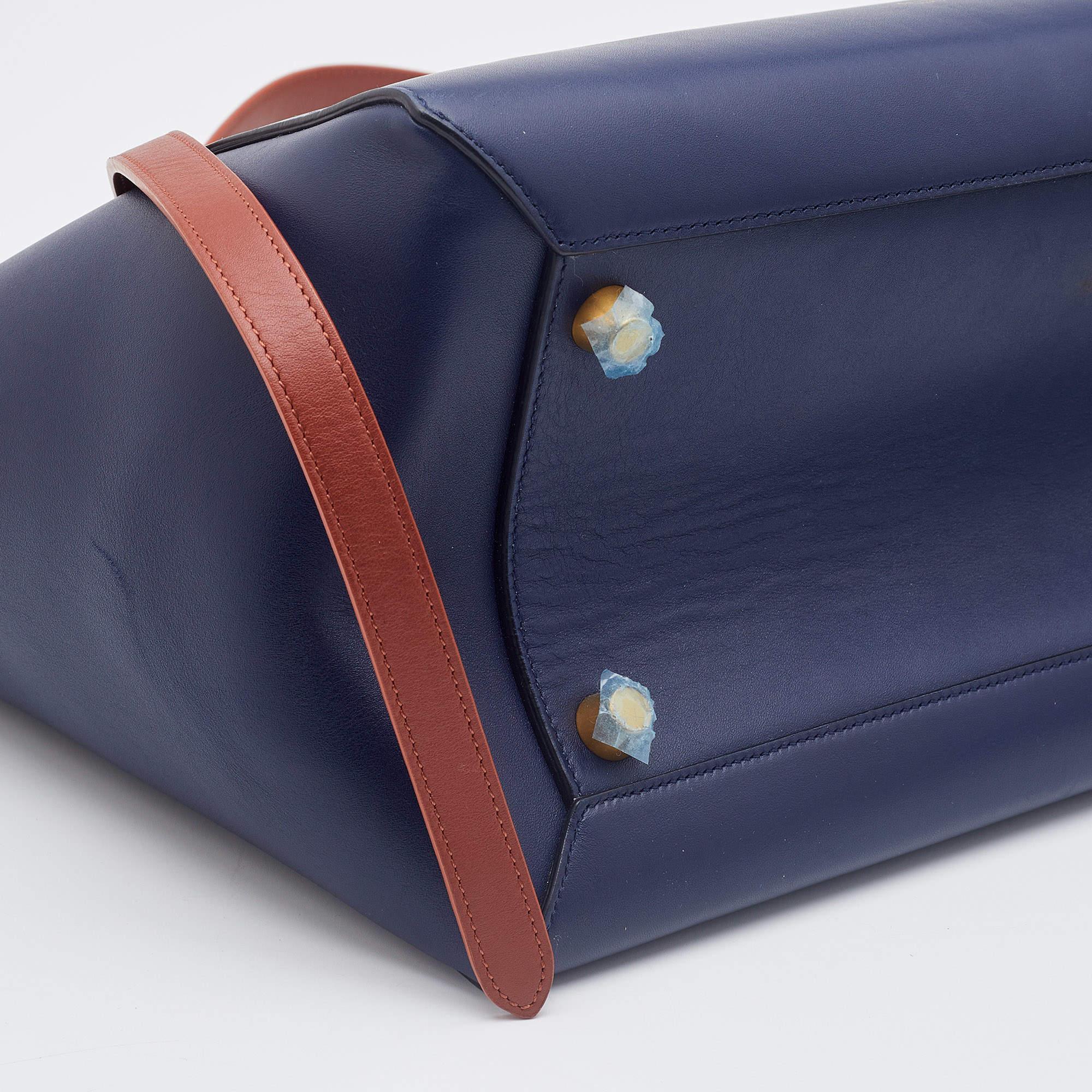 Celine Navy Blue Leather Mini Belt Top Handle Bag 3