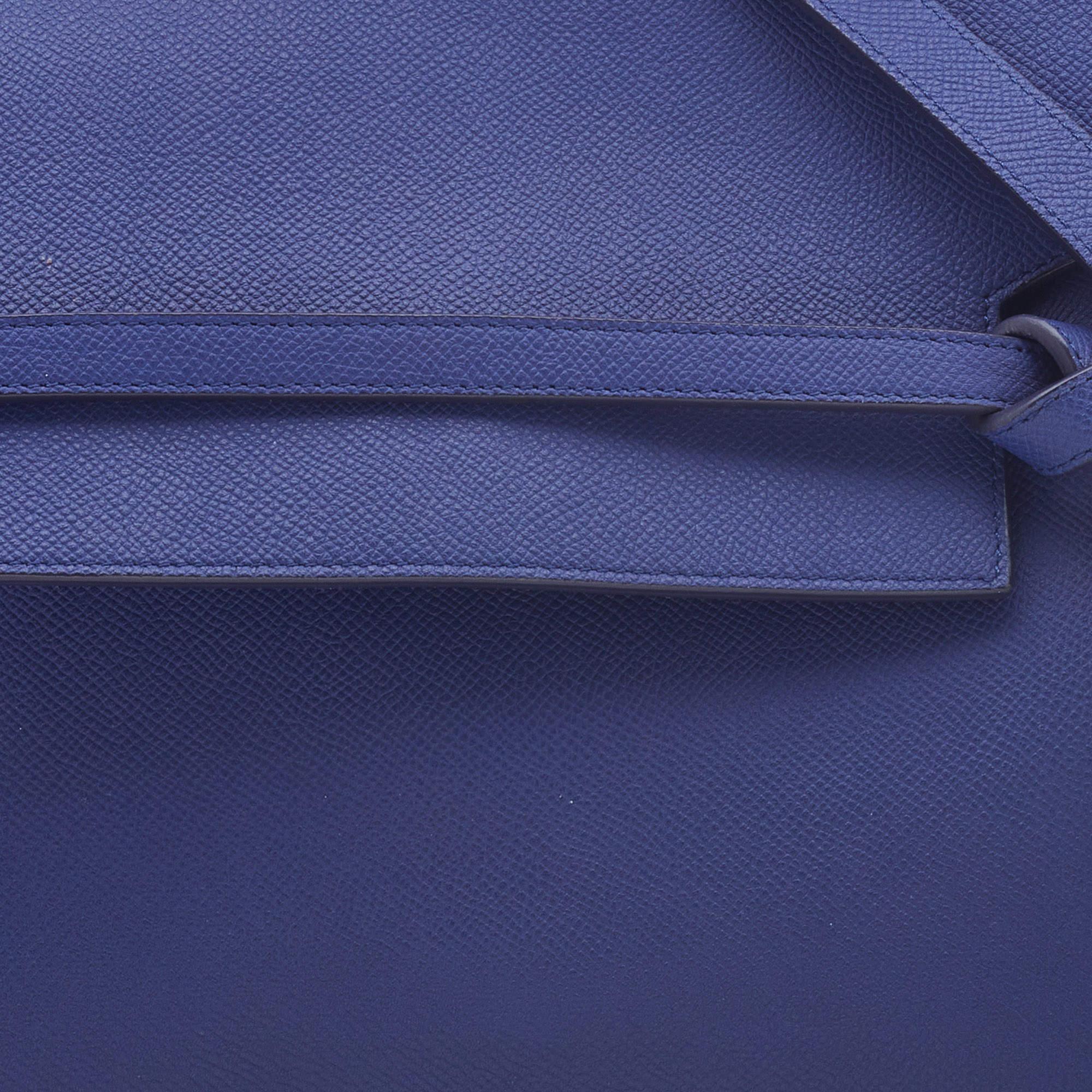 Celine Navy Blue Leather Mini Belt Top Handle Bag 4