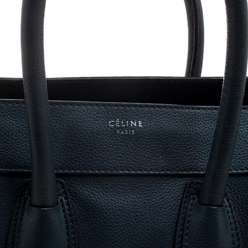 Celine Navy Blue Leather Mini Luggage Tote 4