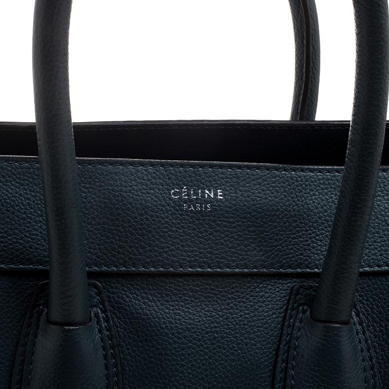 Celine Navy Blue Leather Mini Luggage Tote In Good Condition In Dubai, Al Qouz 2