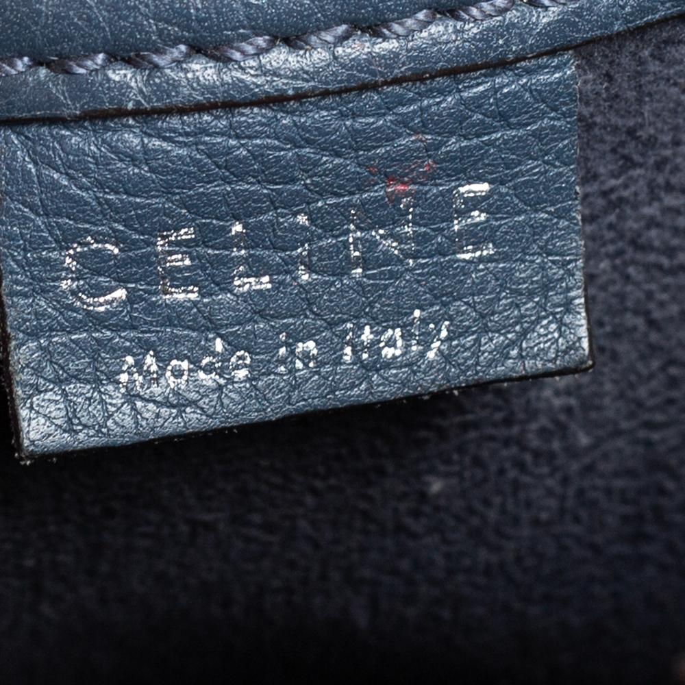 Céline Navy Blue Leather Nano Luggage Tote 4