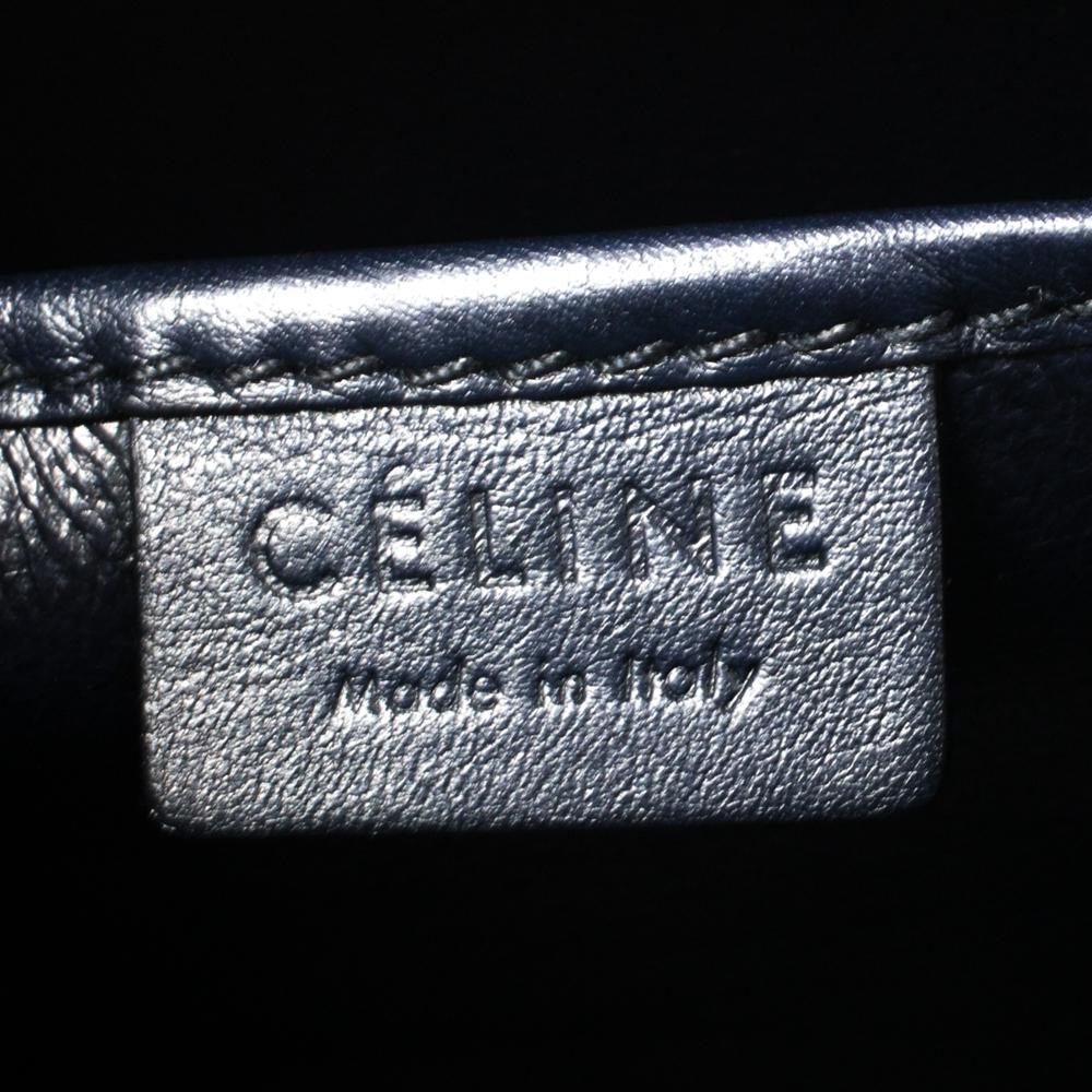 Celine Navy Blue Leather Nano Luggage Tote 2