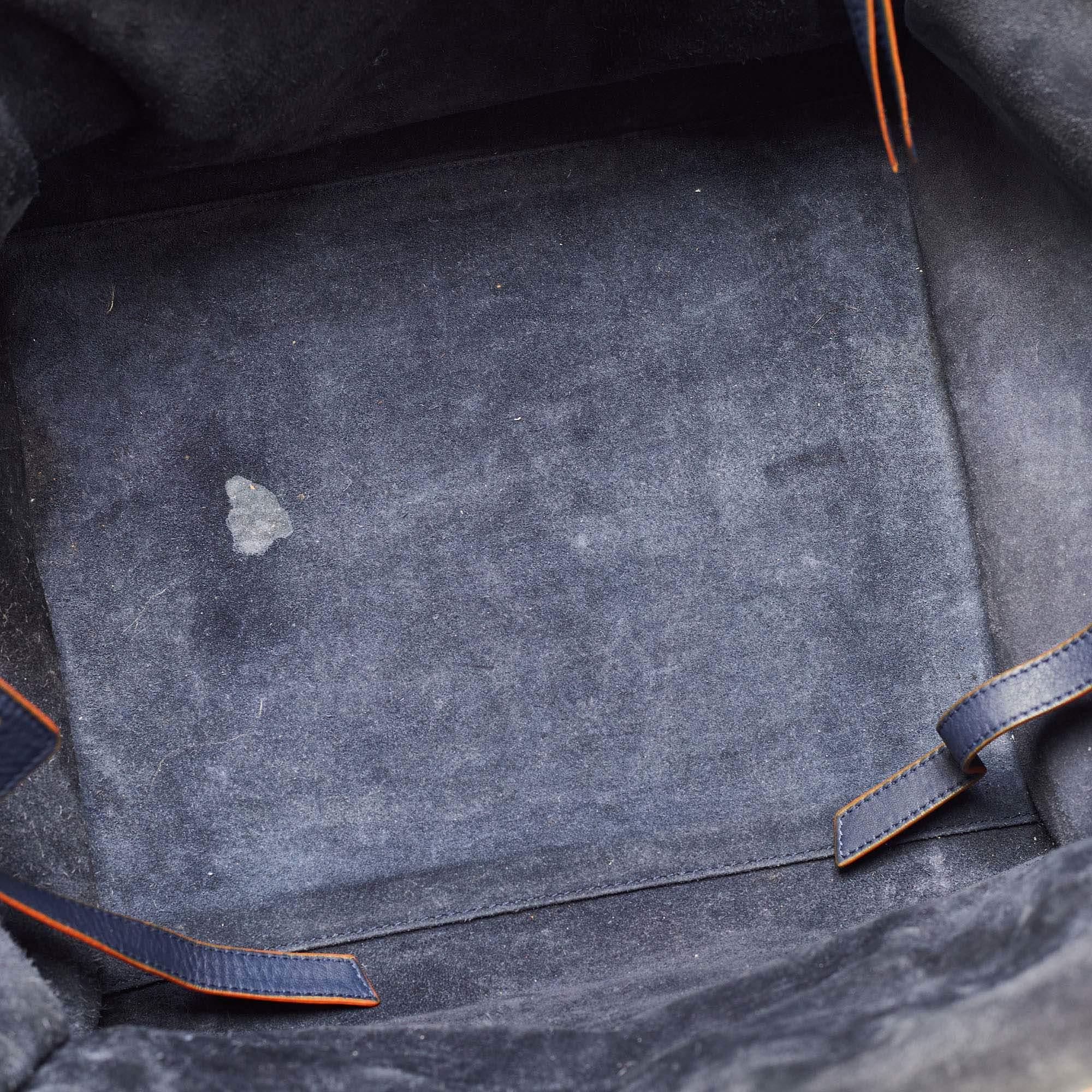 Celine Navy Blue/Orange Leather Medium Phantom Luggage Tote 12