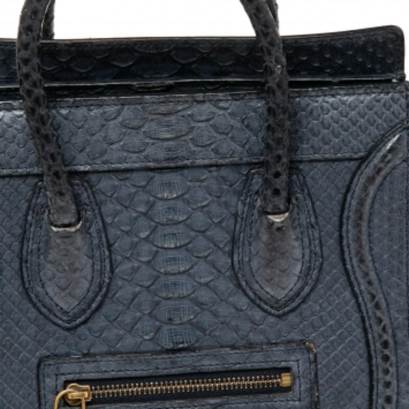 Céline Bolso Nano de Pitón Azul Marino 1