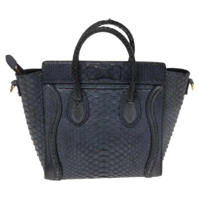 Céline Navy Blue Python Nano Luggage Tote