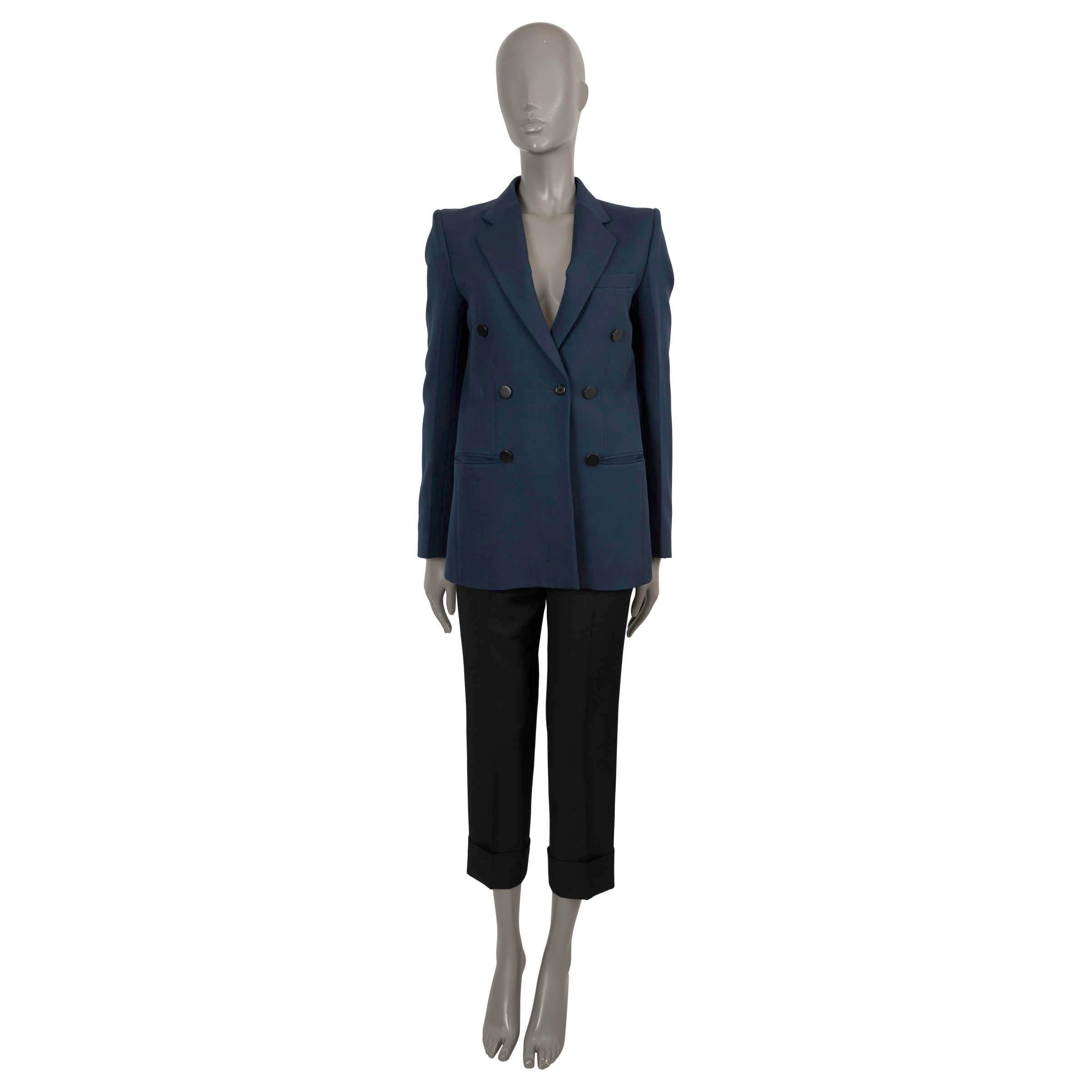 Women's CELINE navy blue wool 2013 DOUBLE BREASTED Blazer Jacket 38 S