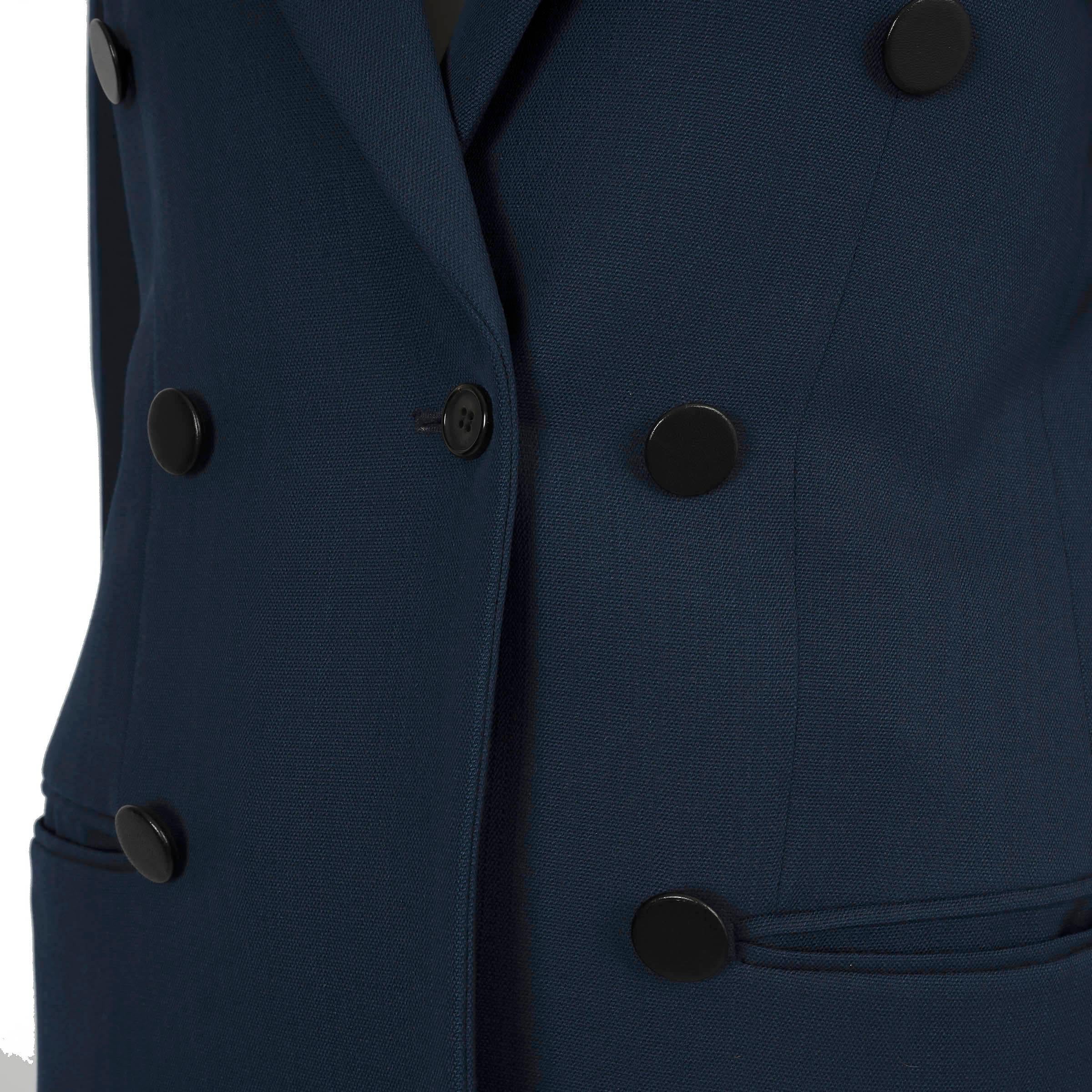 CELINE navy blue wool 2013 DOUBLE BREASTED Blazer Jacket 38 S 1