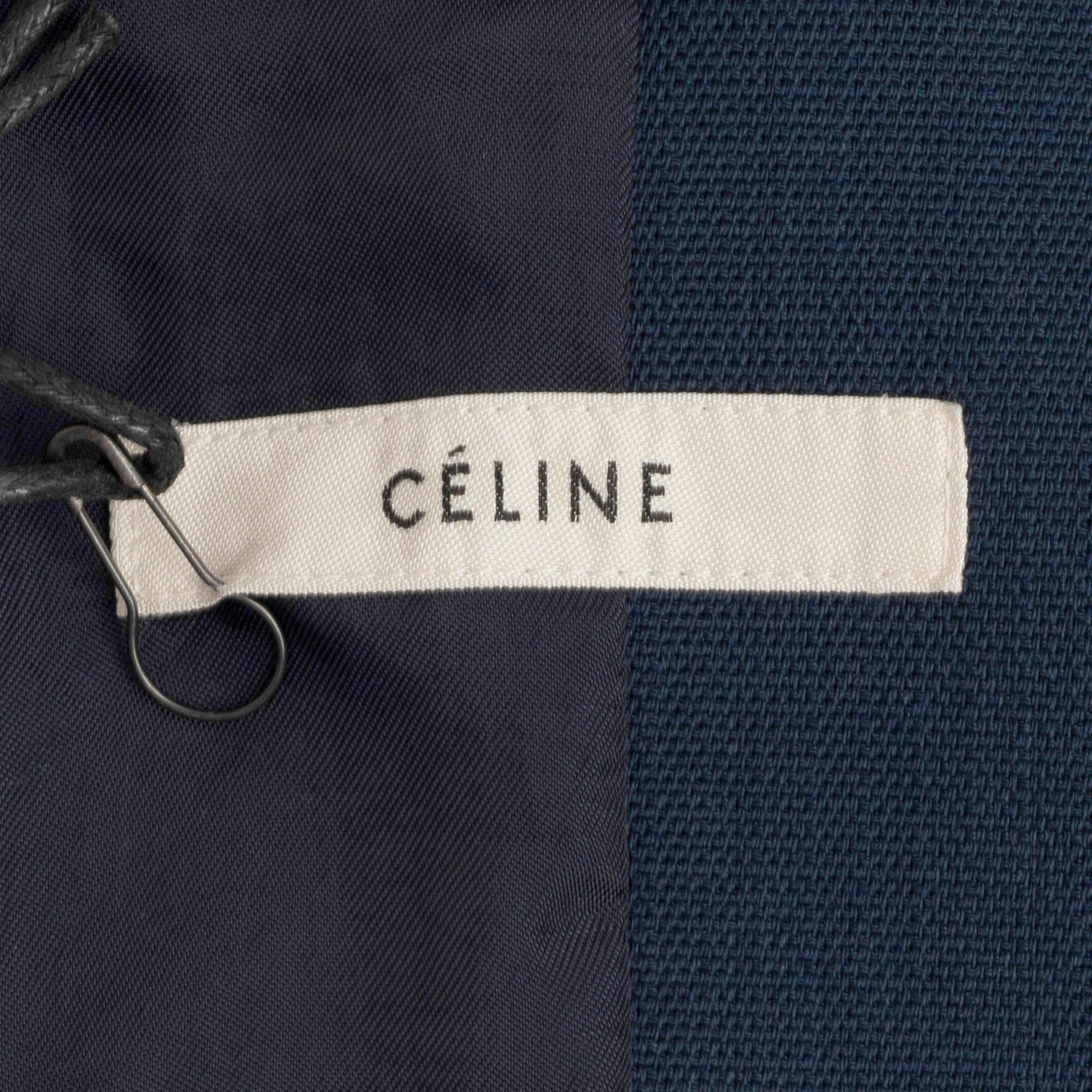 CELINE navy blue wool 2013 DOUBLE BREASTED Blazer Jacket 38 S 2