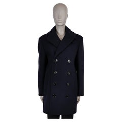 CELINE blu navy lana 2020 TWILL PEACOAT Giacca 40 M.