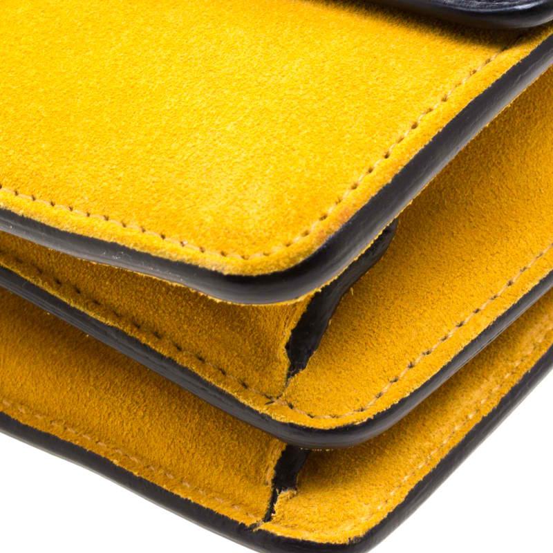 Celine Navy Blue/Yellow Leather Medium Case Bag 6