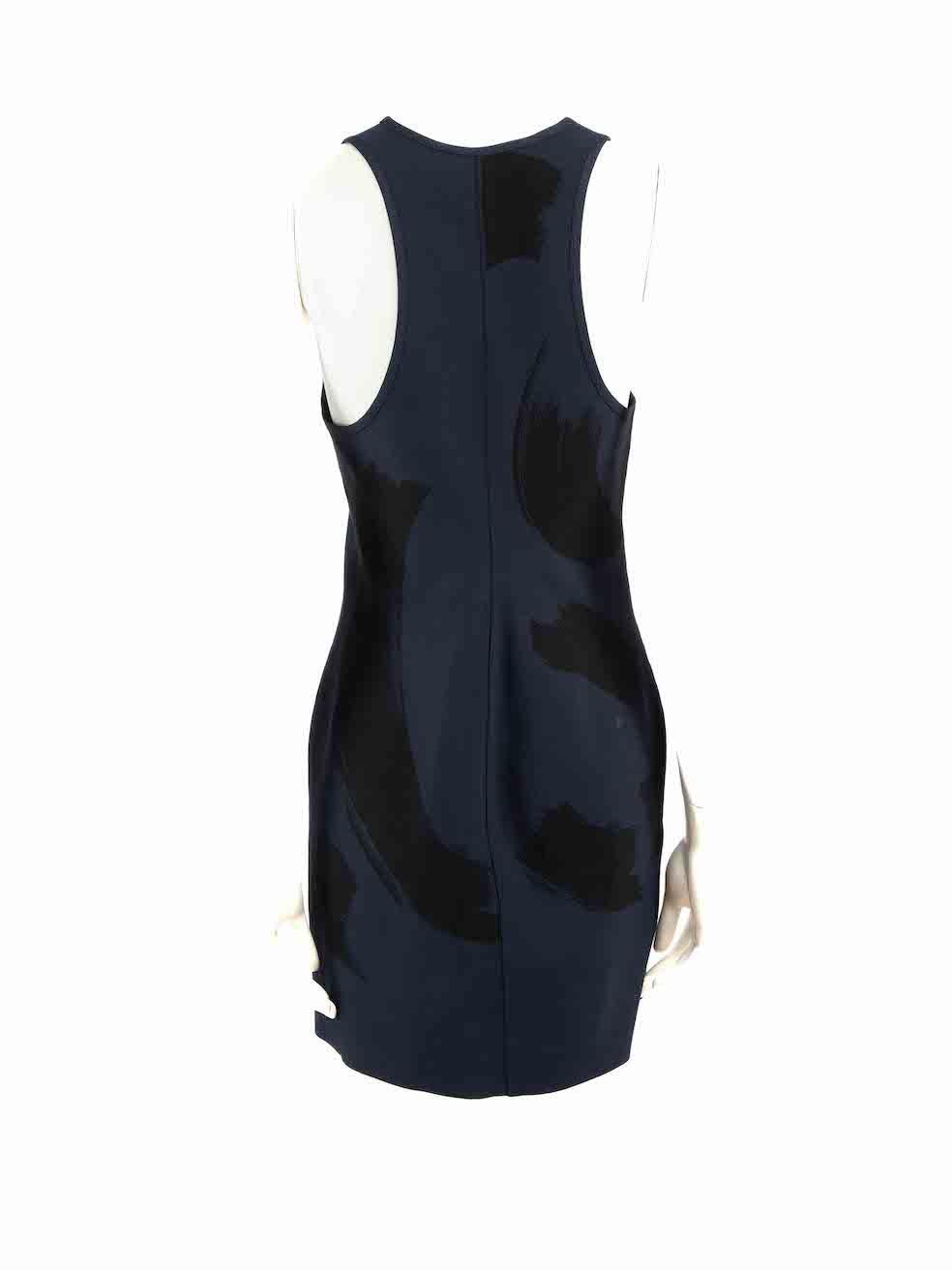 Céline Navy Brush Stroke Print Mini Dress Size M In Excellent Condition For Sale In London, GB