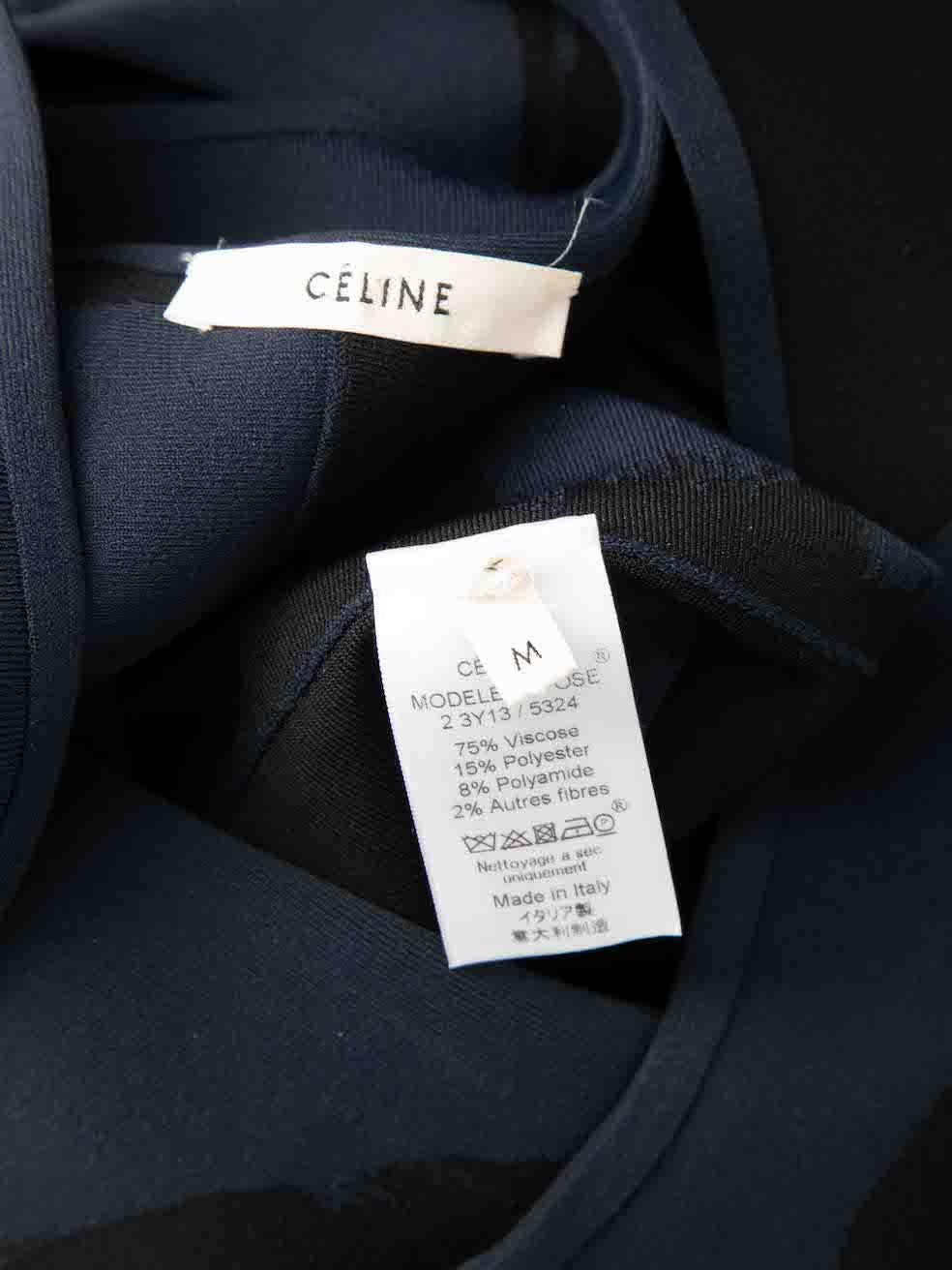 Céline Navy Brush Stroke Print Mini Dress Size M For Sale 2