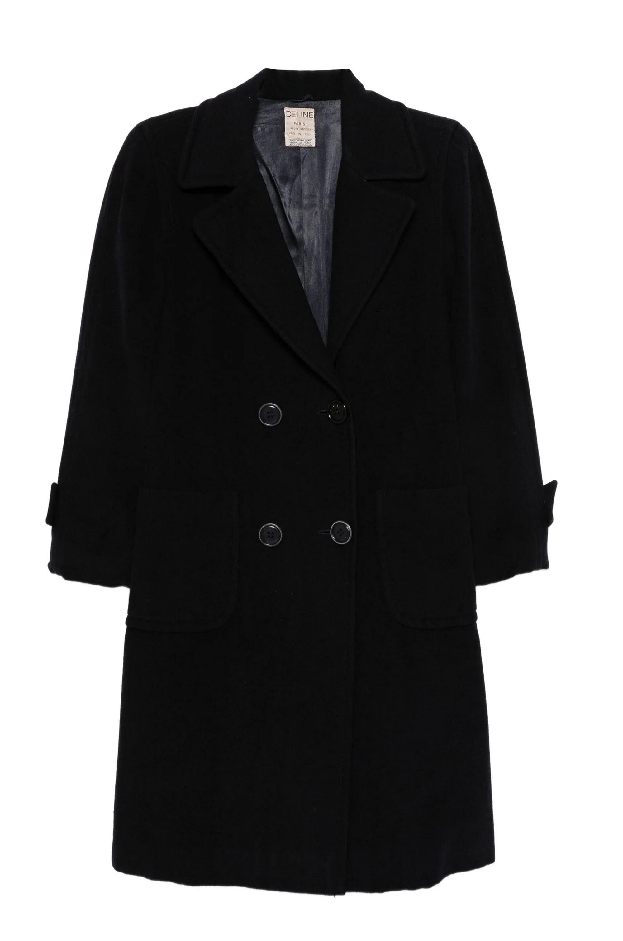 Celine Cappotto in lana doppio petto raro in Celine in vendita 5