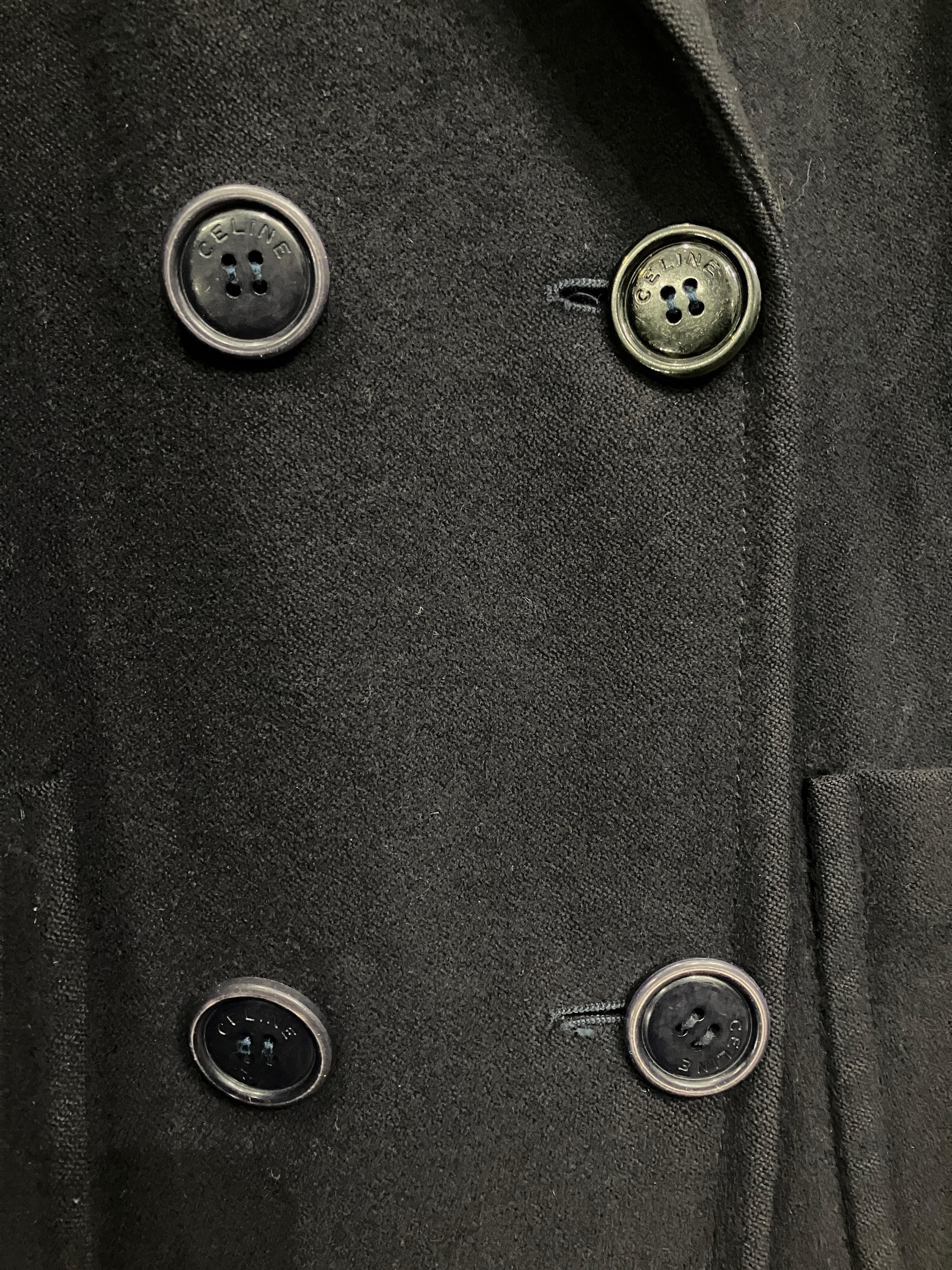 Celine Cappotto in lana doppio petto raro in Celine in vendita 2