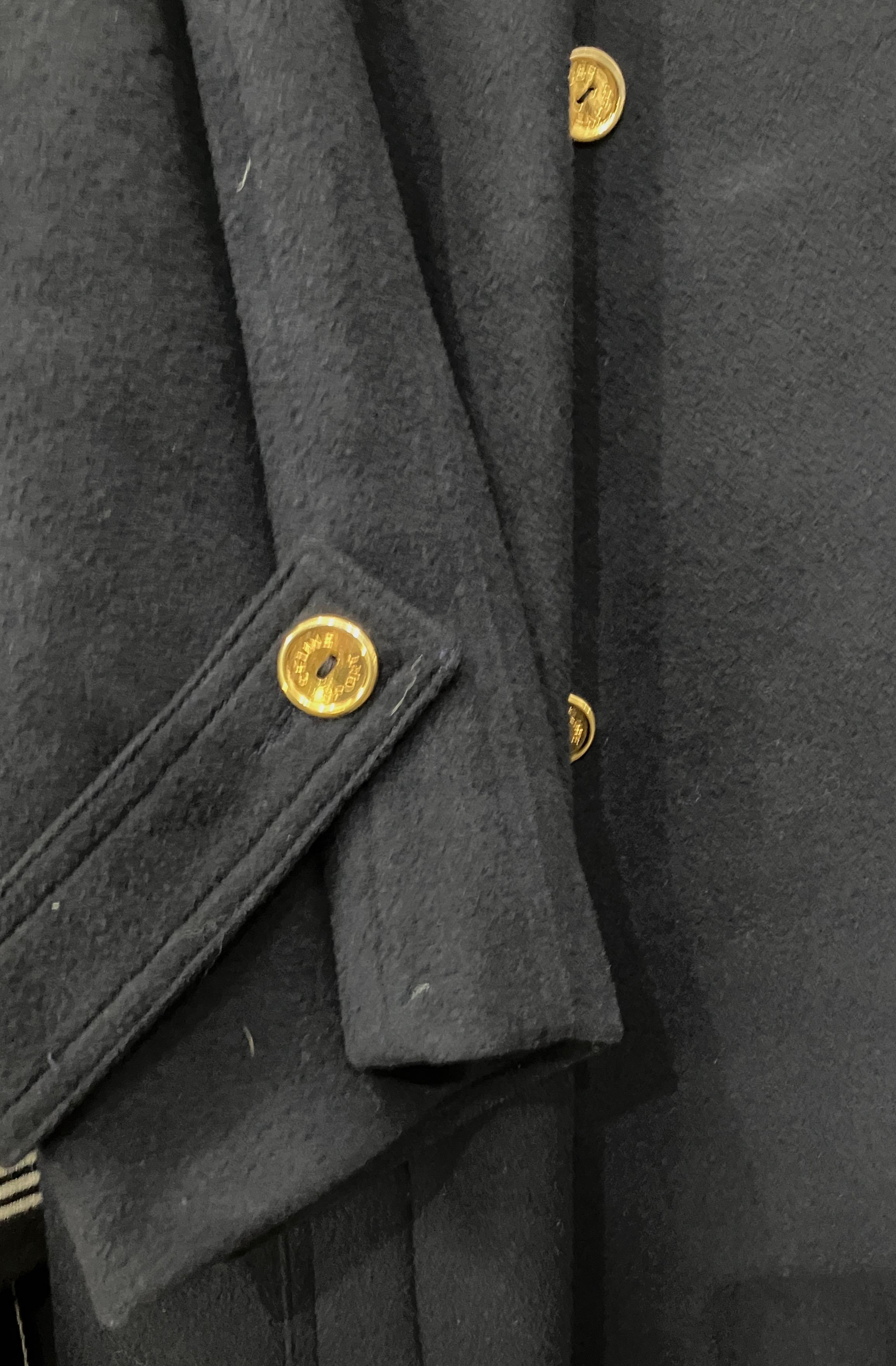 Celine Navy Felted Oversized Wool Cashmere Coat in vendita 4