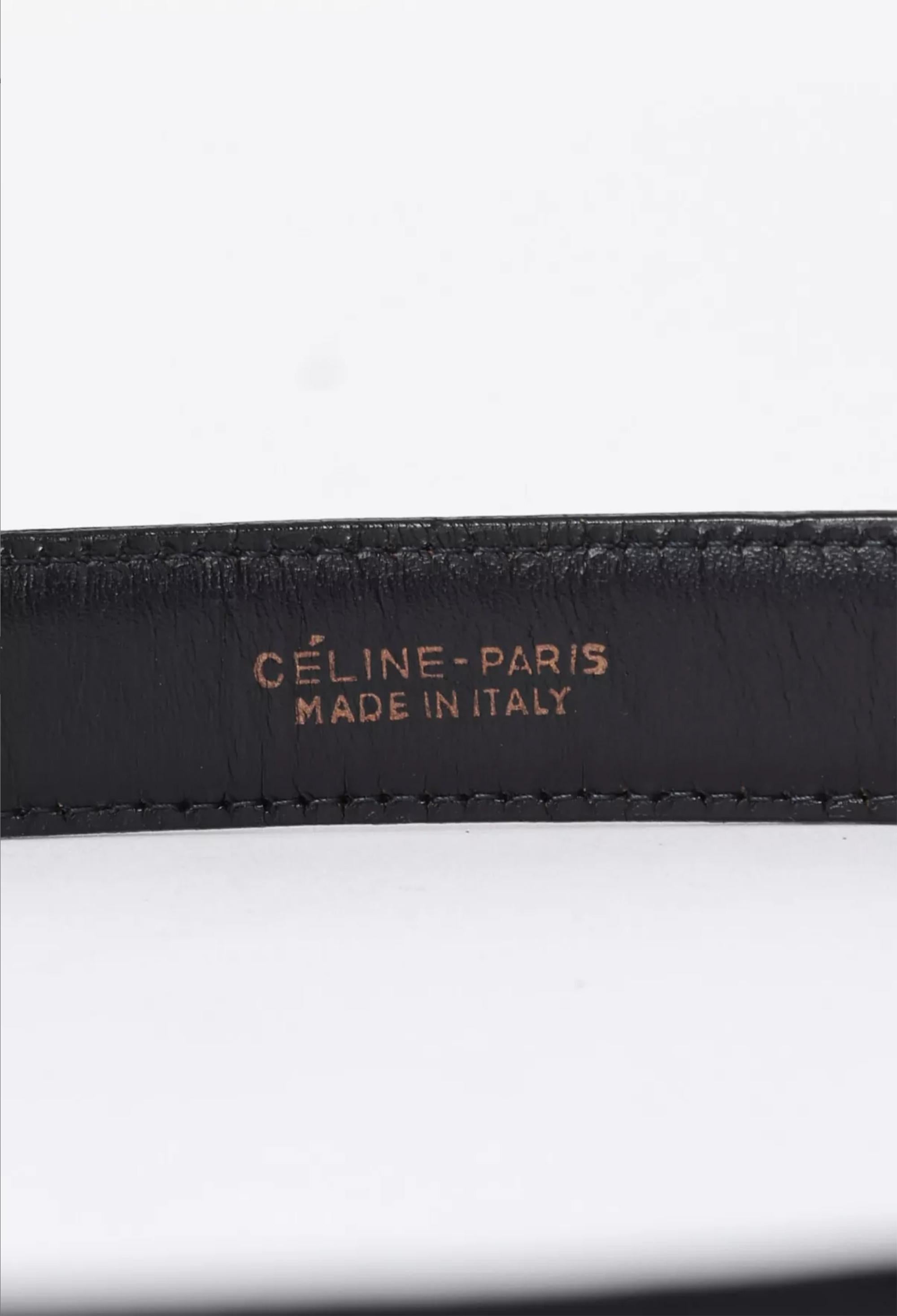 Donna Cintura in pelle con morsetto Celine Navy in vendita