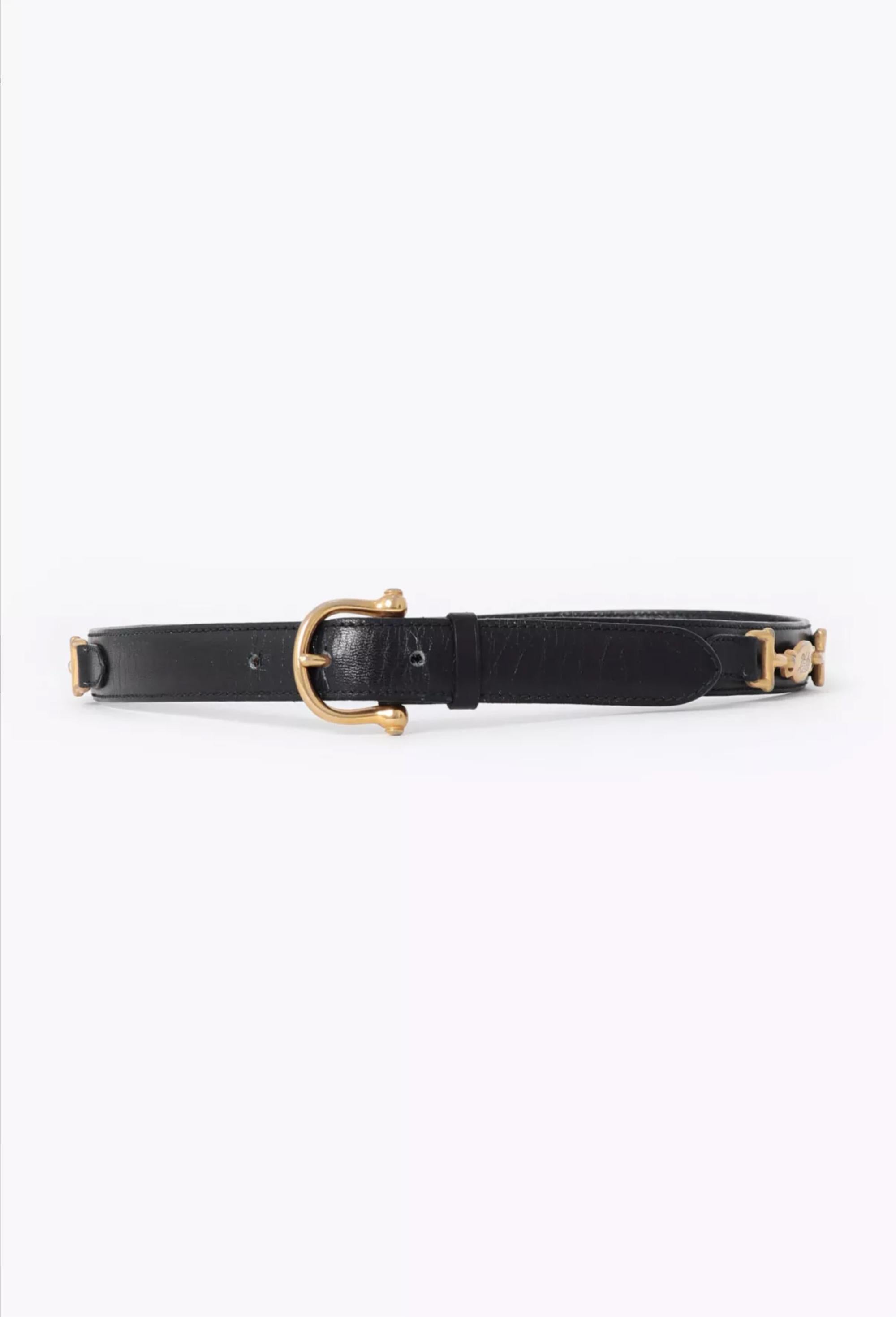 Cintura in pelle con morsetto Celine Navy in vendita 1