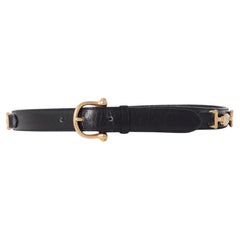 Celine Navy Horsebit Leather Belt