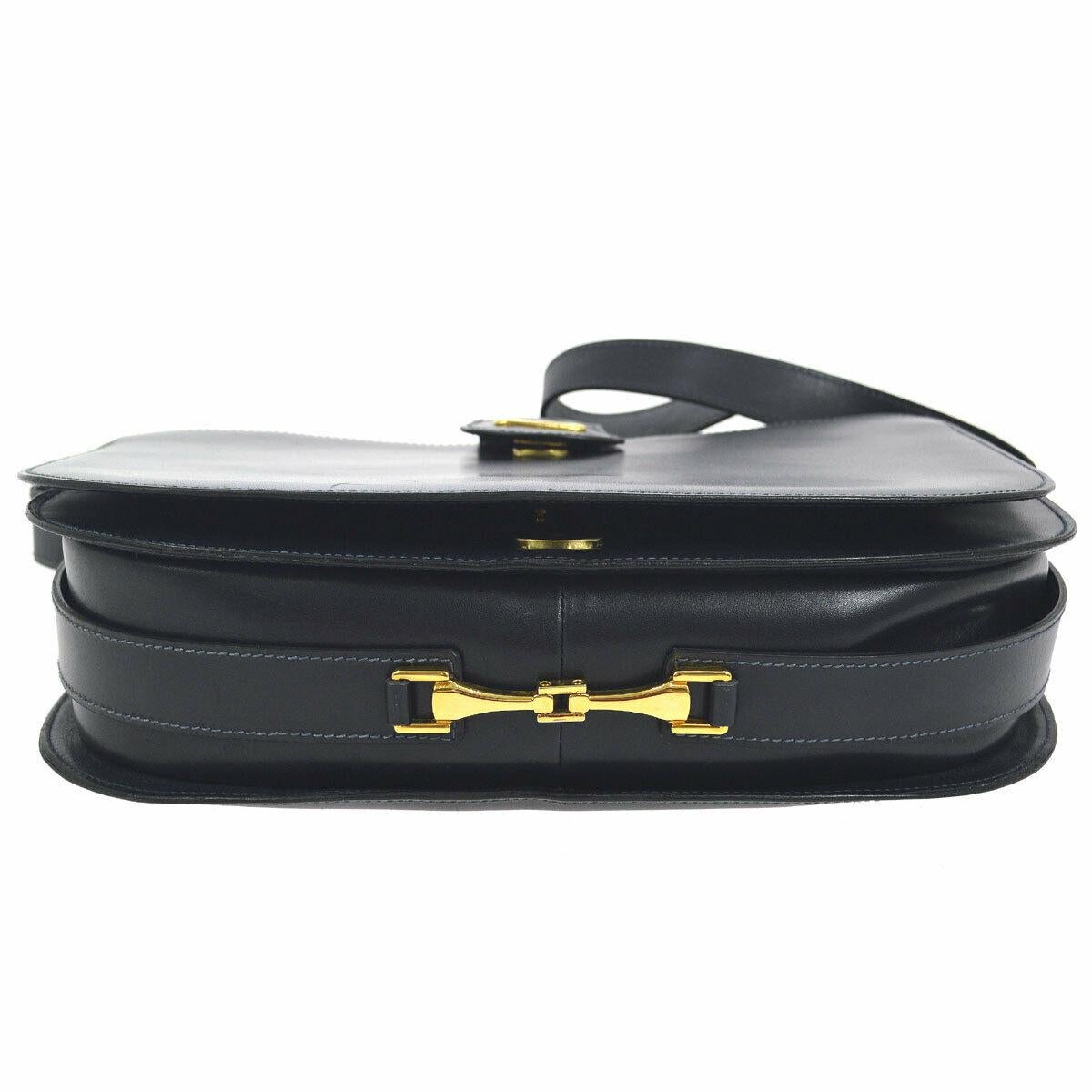 Celine Navy Leather Gold Horsebit Box Saddle Shoulder Flap Bag

Leather
Gold tone hardware
Leather lining
Made in Italy 
Adjustable shoulder strap drop 9.75-13.5