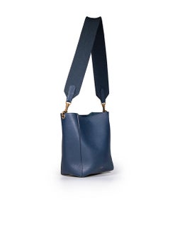 Céline Navy Leather Small Sangle Bucket Bag