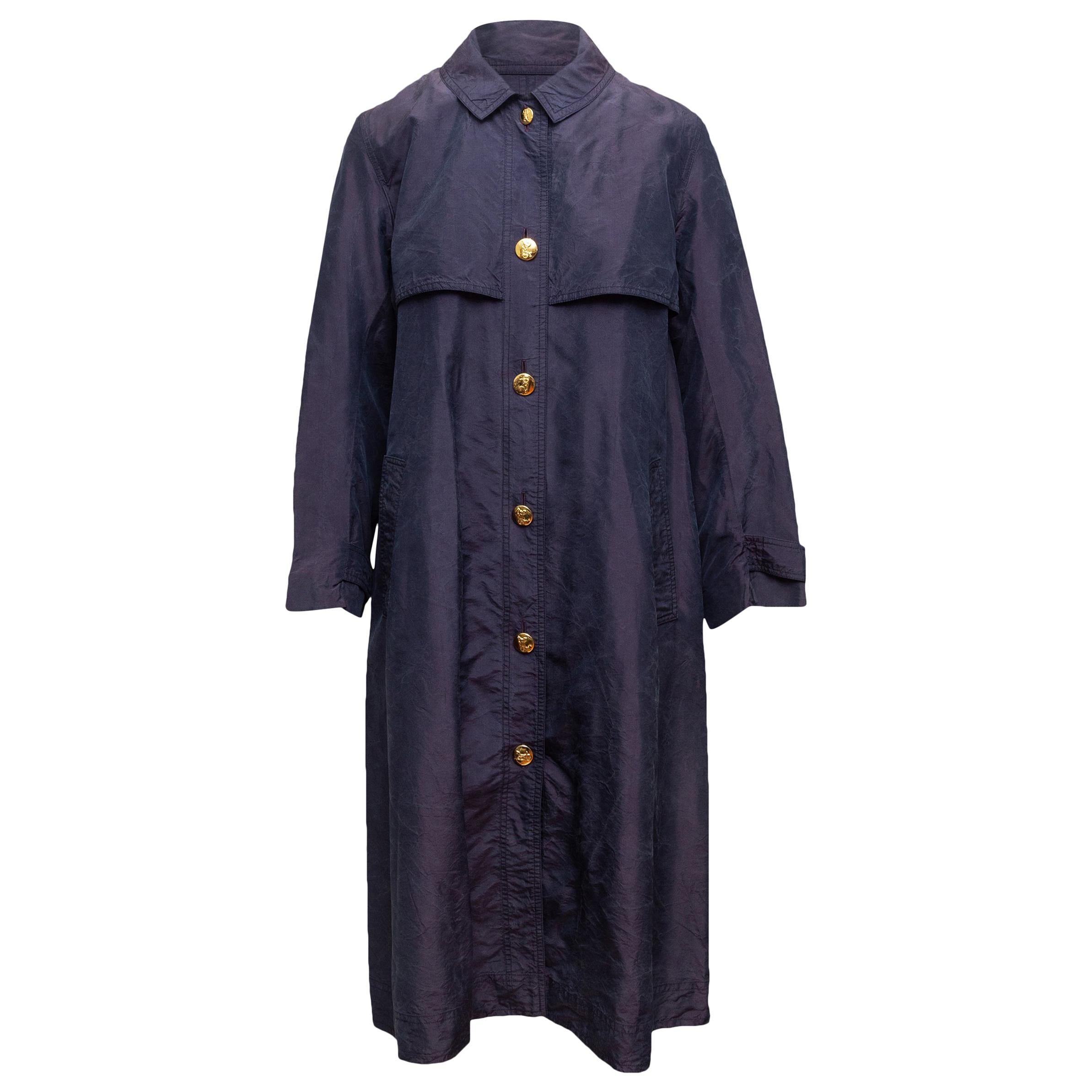 Celine Navy Long Trench Coat