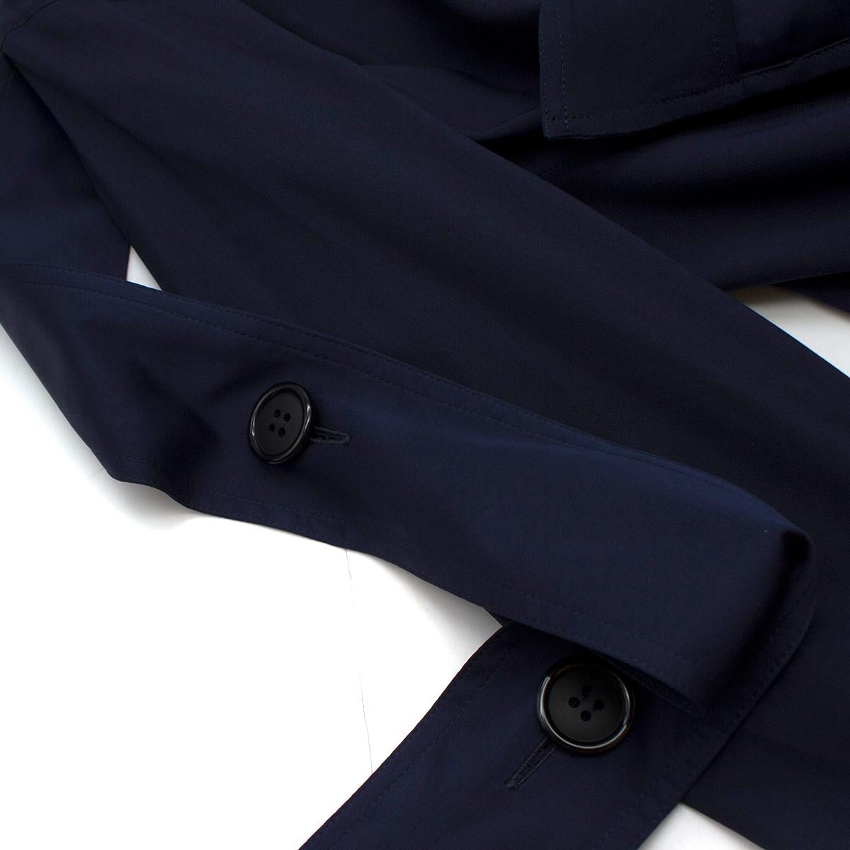 Celine Navy Silk Button Embellished Shirt - Size US 4 For Sale 1