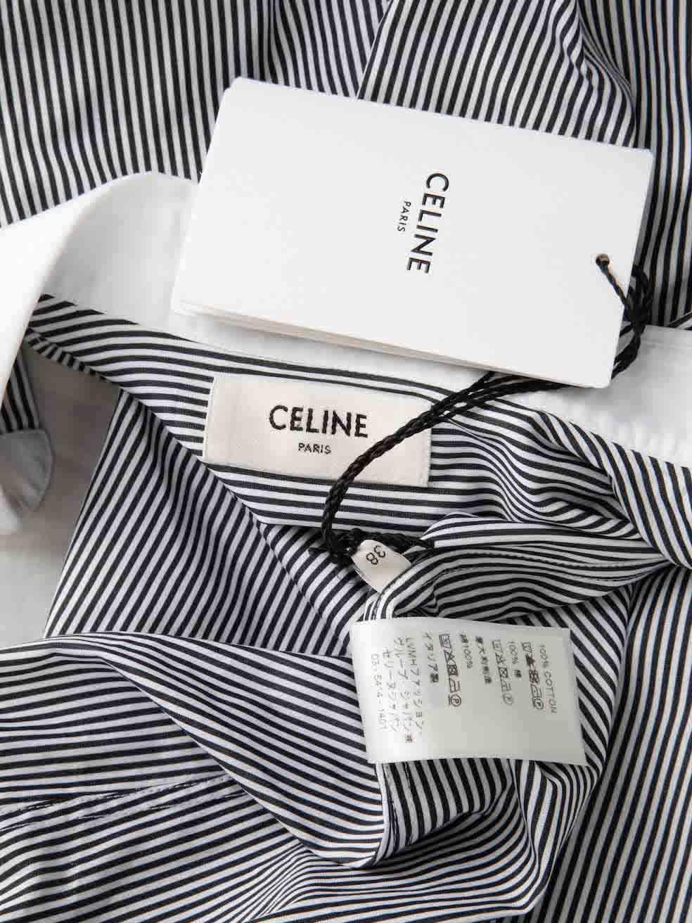 Women's Céline Navy Striped Button Up Shirt Size M For Sale