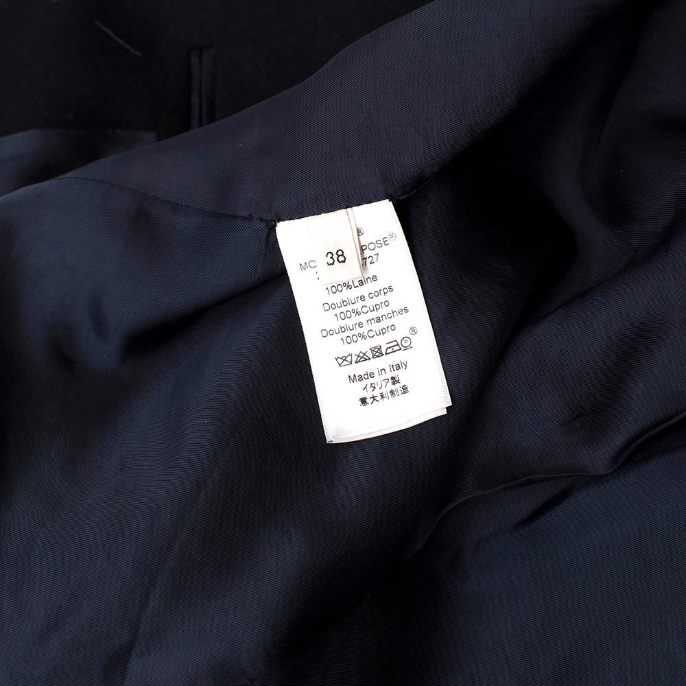  Celine Navy Wool Faux Pearl Blazer - Size US 6 For Sale 1