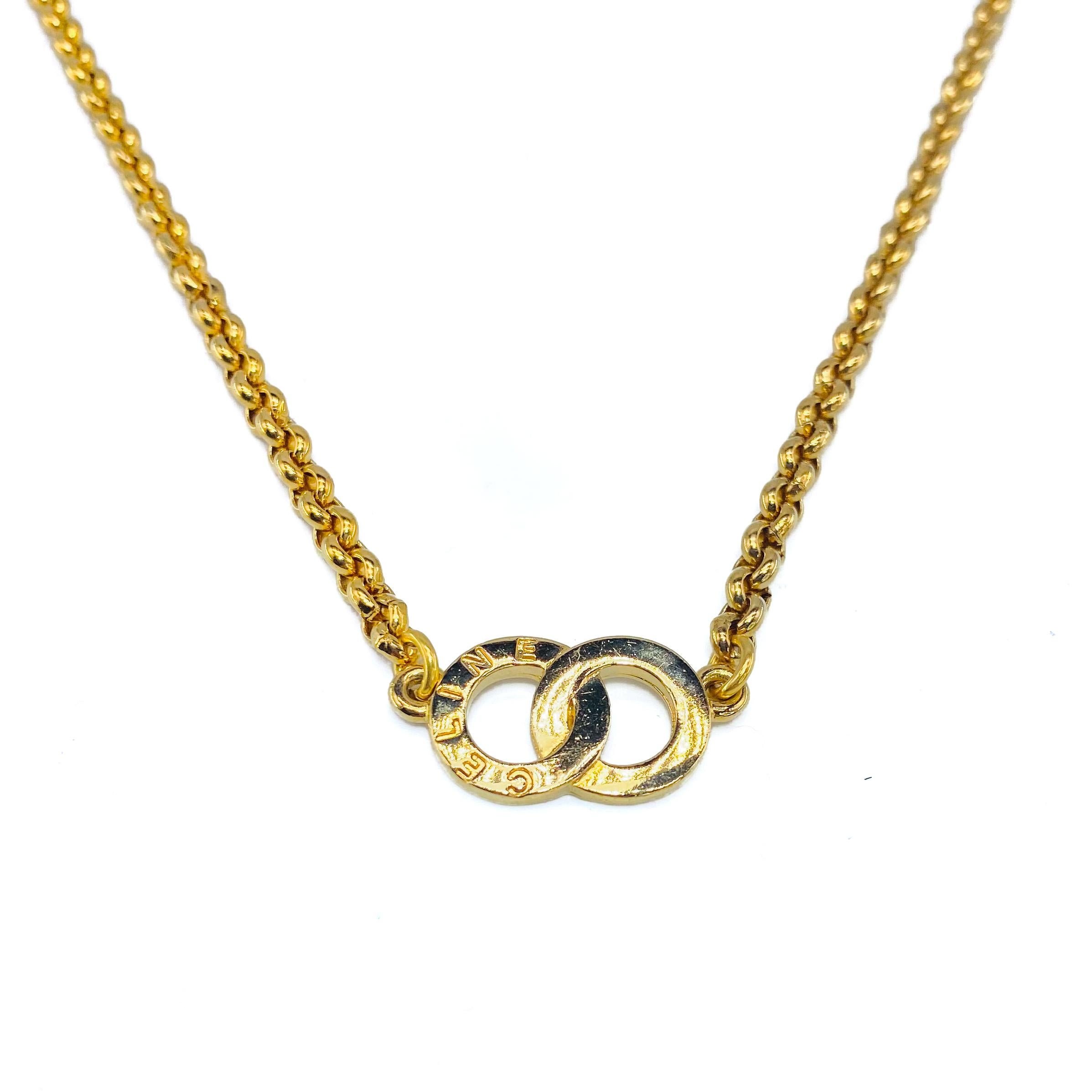 1990s celine vintage gold necklace