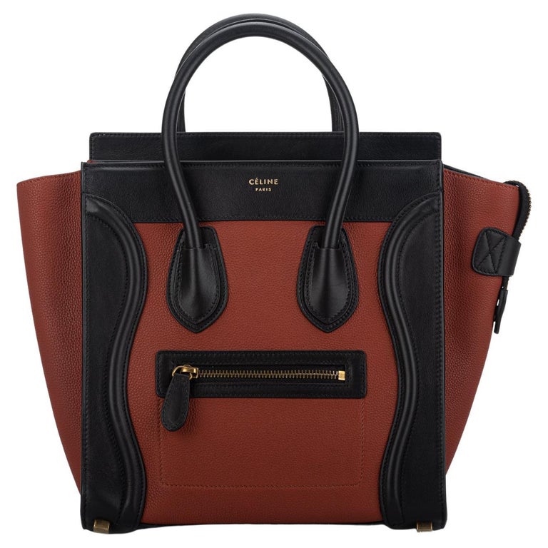 Celine New Bicolor Micro Luggage Bag For Sale at 1stDibs