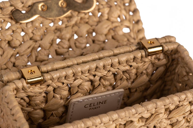 Celine New Claude Shoulder Bag in Raffia at 1stDibs
