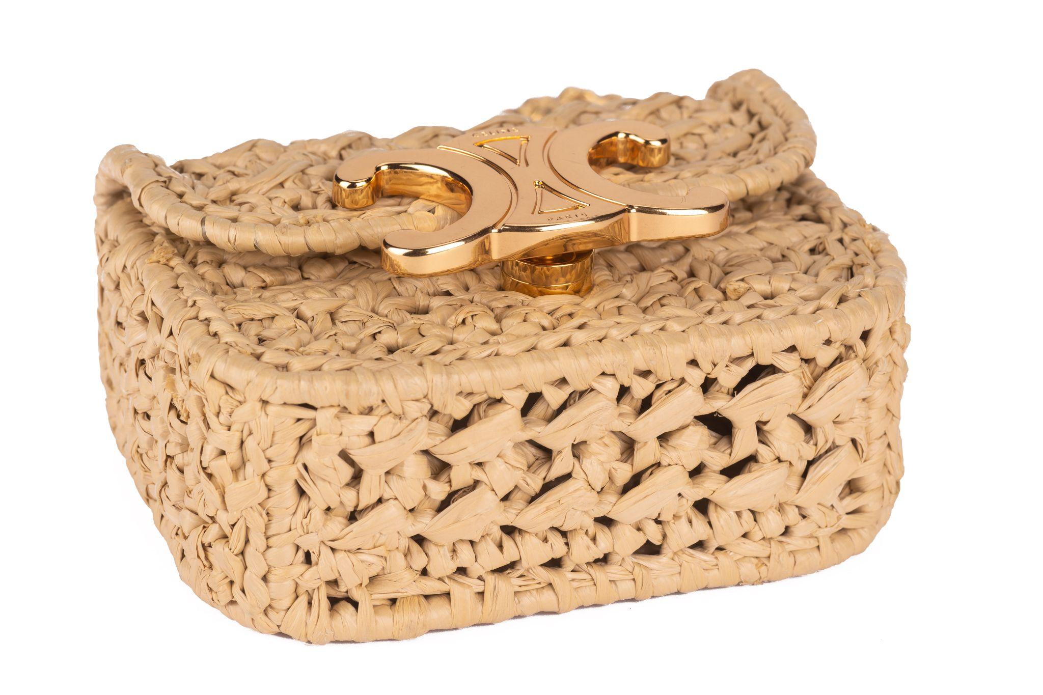 Women's Celine New Claude Shoulder Bag in Raffia