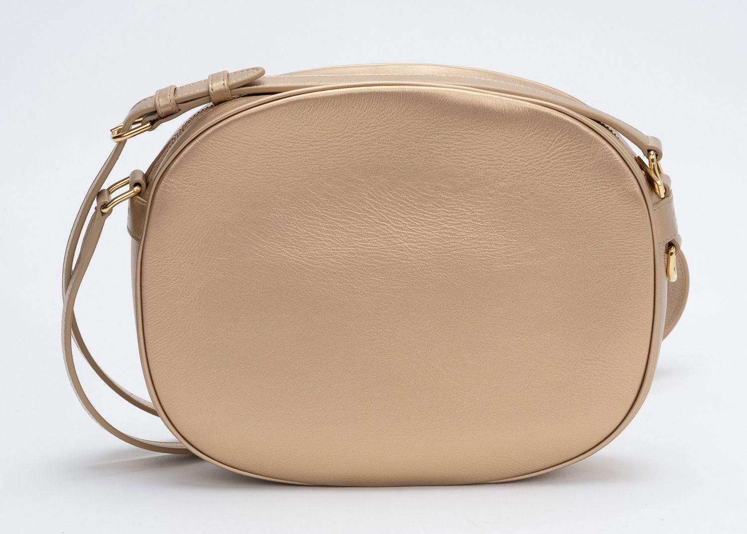 Celine New Gold Quilted Cross Body Bag In New Condition For Sale In West Hollywood, CA