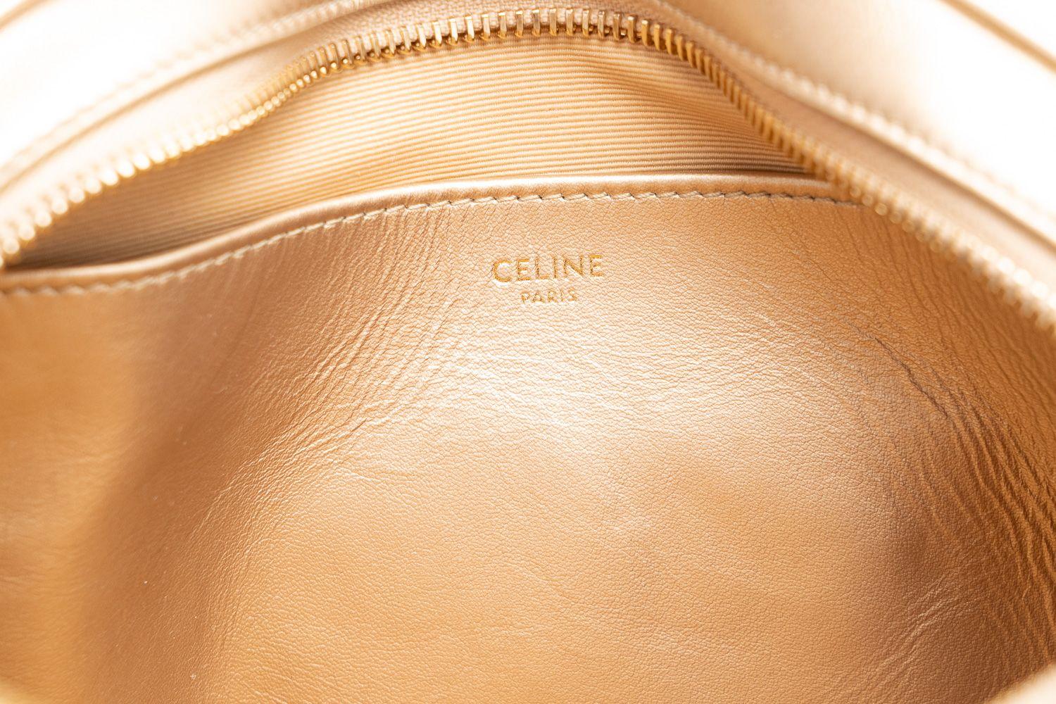 Celine New Gold Quilted Cross Body Bag For Sale 1