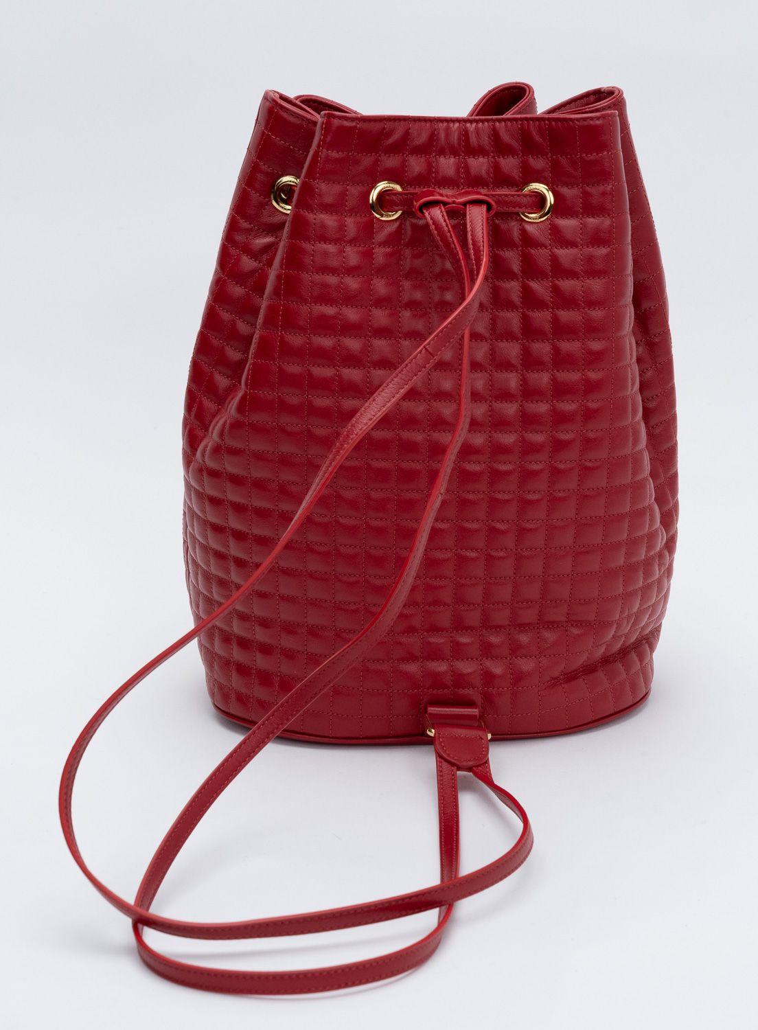 Celine New Red Leather Backpack In New Condition For Sale In West Hollywood, CA