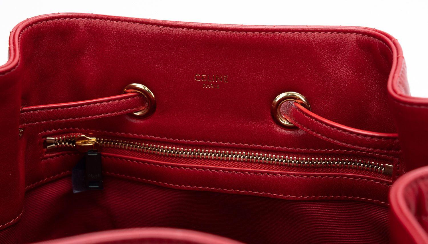 Celine New Red Leather Backpack For Sale 1