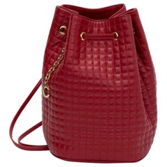 Celine Neue Rote Leder Rucksack