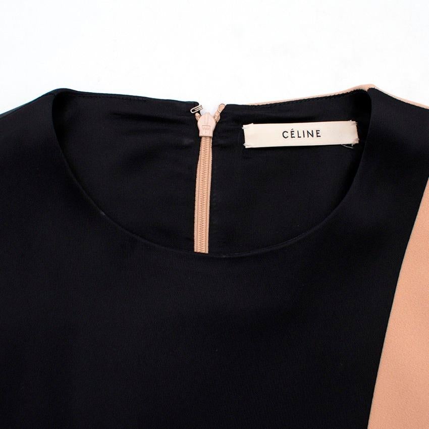 Celine Nude and Black Colour Block Mini Dress US 4 For Sale 2