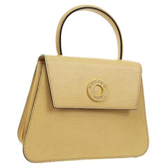 Celine Nude Tan Beige Leather Gold Top Handle Satchel Kelly Evening Flap Bag