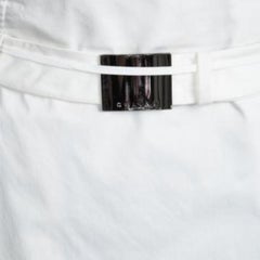 Celine Off White Cotton High Waist Belted Skirt S