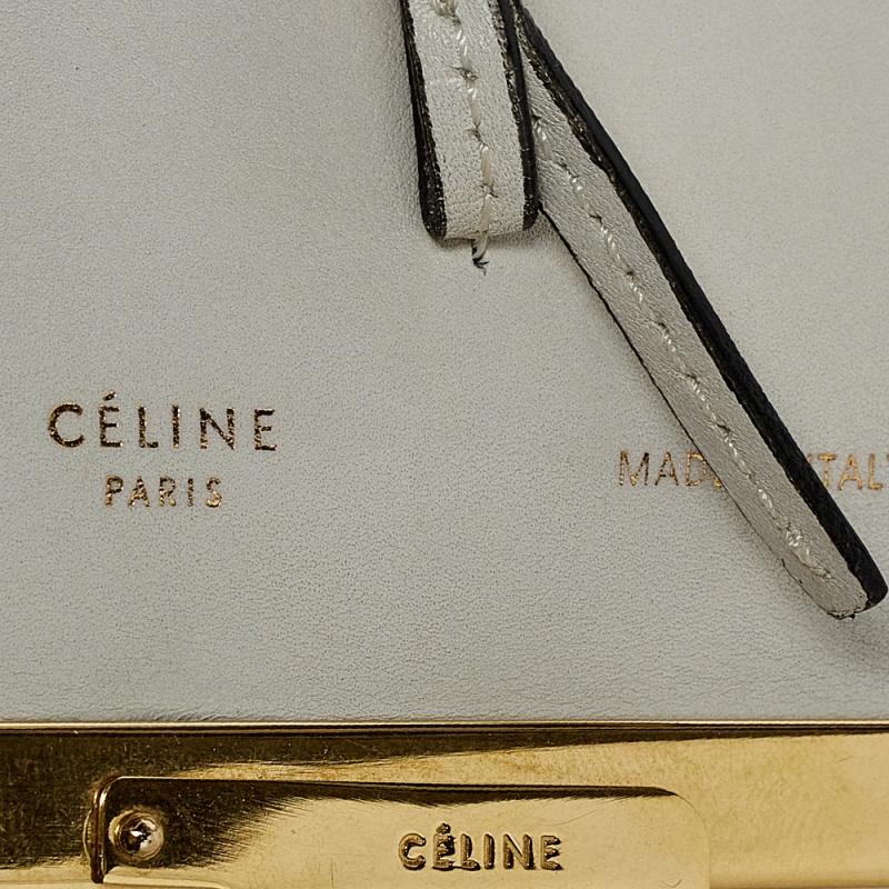 Celine Off White Leather Clasp Flap Shoulder Bag 2
