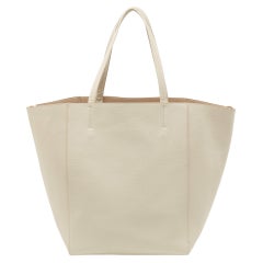 Céline Off White Leder Medium Cabas Phantom Tote