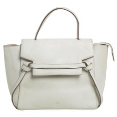 Celine Off White Leather Micro Belt Top Handle Bag